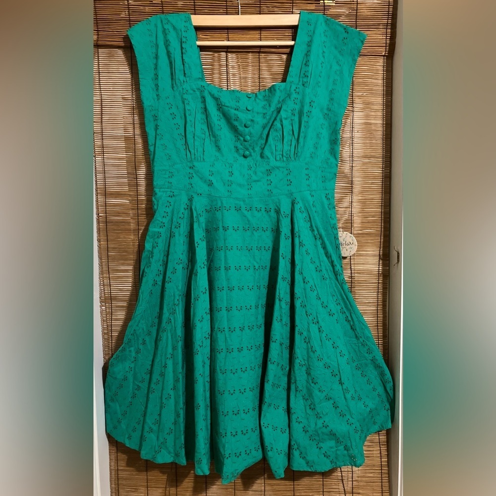 Timeless London Green Embroidered Kate Dress